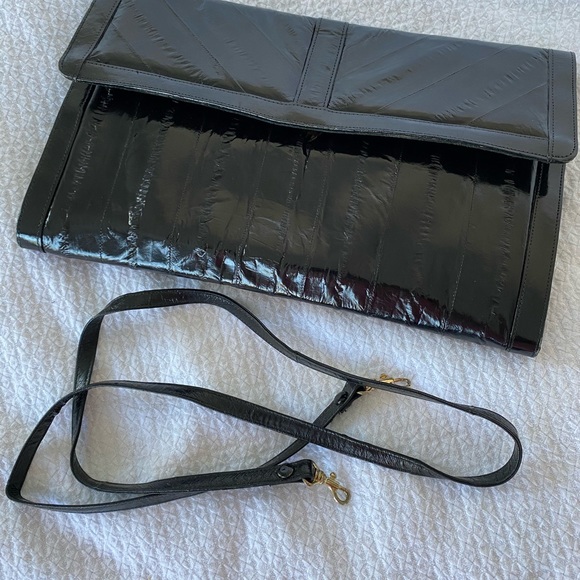 Genuine Black Eel Skin Envelope Clutch - Picture 8 of 8